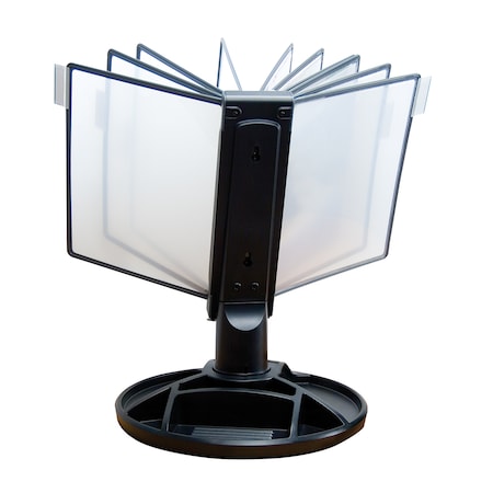 Aidata Rotary Base Reference Organizer, Stationary Tray, 10 Display Panels FDS021L